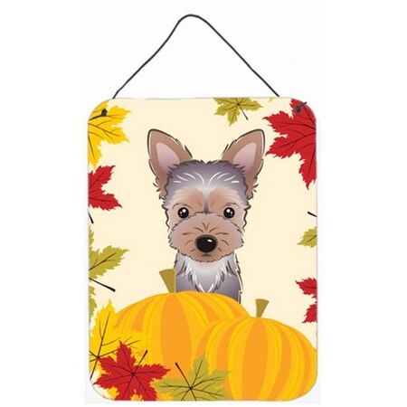 Carolines Treasures Yorkie Puppy Thanksgiving Wall or Door Hanging Prints BB2038DS1216
